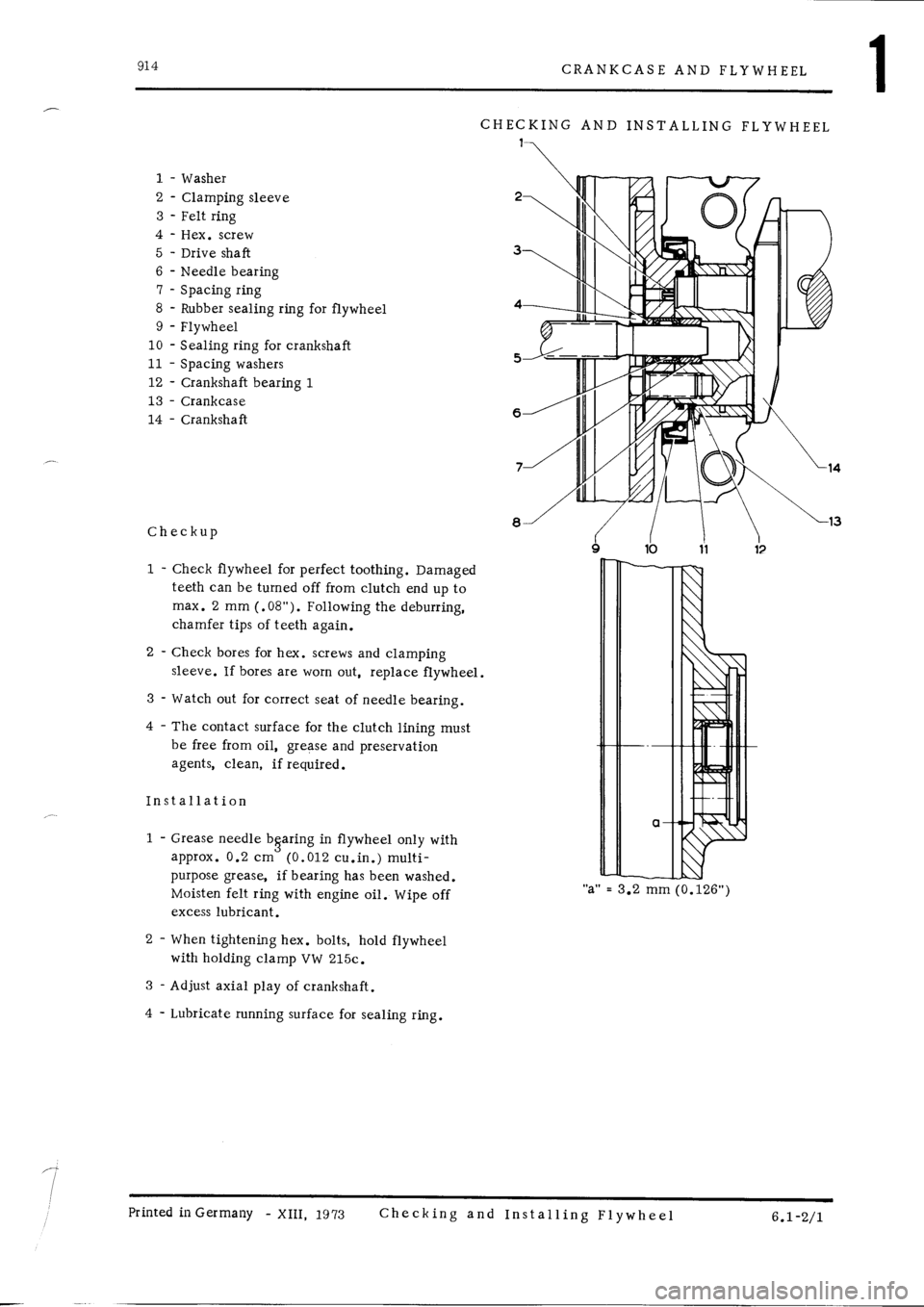 PORSCHE 914 1971 1.G Engine 2 Repair Manual 