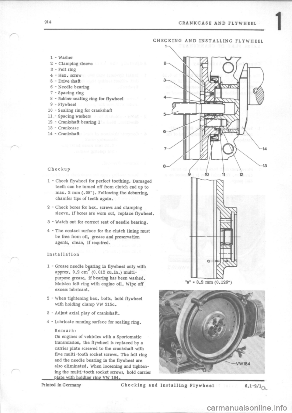 PORSCHE 914 1971 1.G Engine 2 Repair Manual 