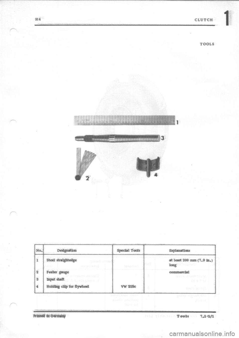 PORSCHE 914 1971 1.G Engine 3 User Guide 