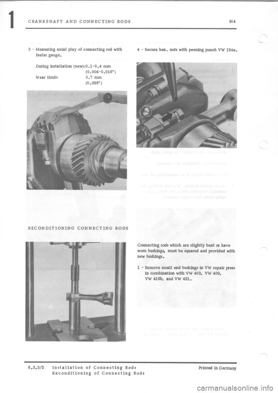 PORSCHE 914 1970 1.G Engine 3 Workshop Manual 