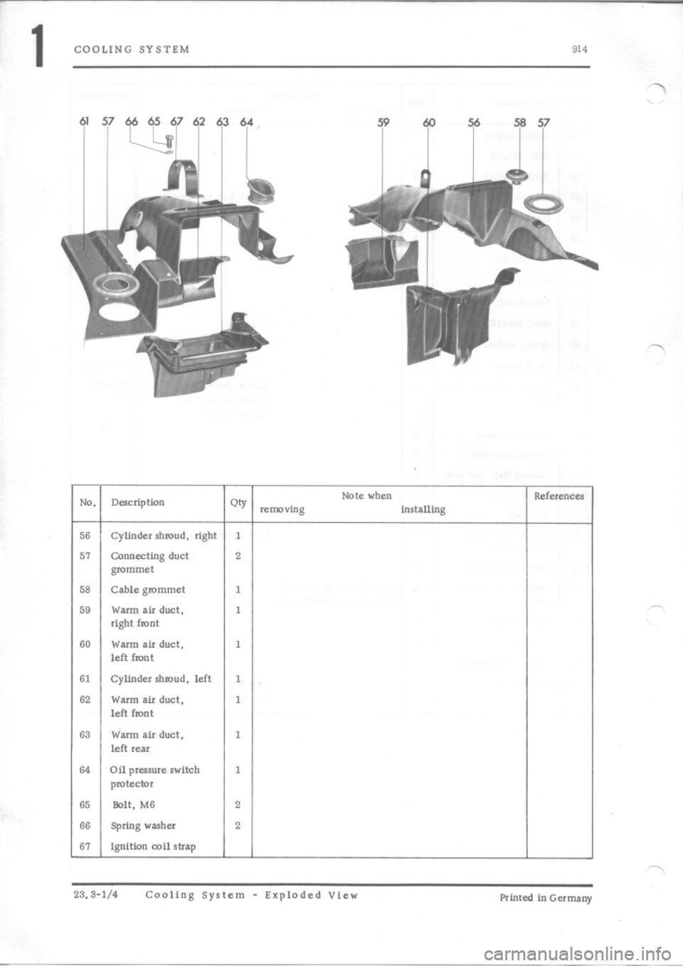 PORSCHE 914 1974 1.G Engine 4 Workshop Manual 