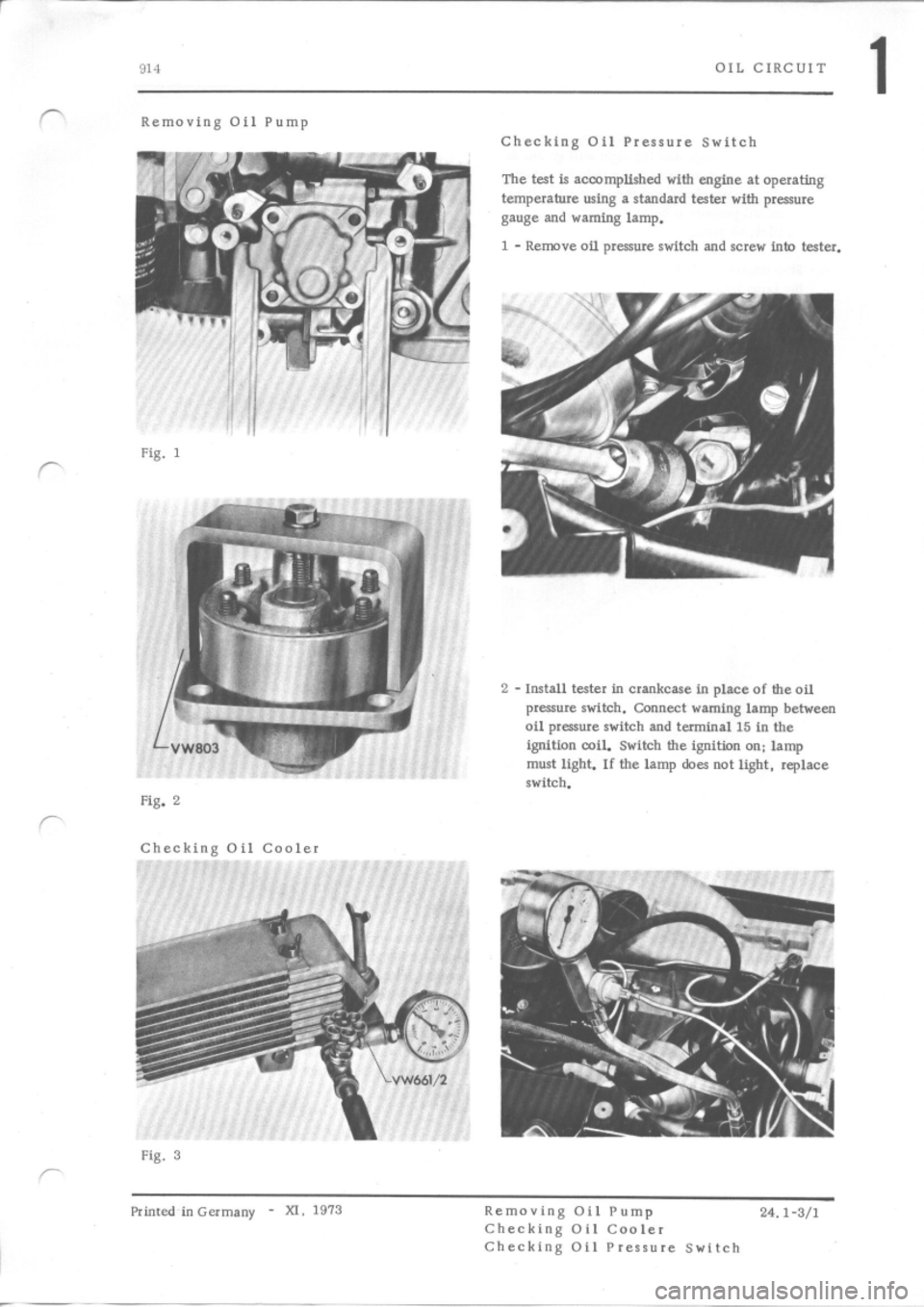 PORSCHE 914 1972 1.G Engine 4 User Guide 