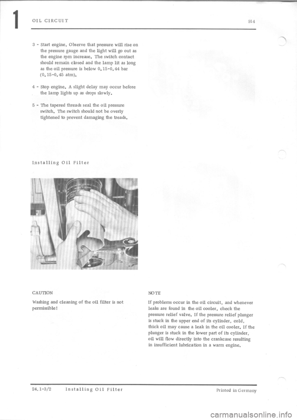 PORSCHE 914 1971 1.G Engine 4 User Guide 