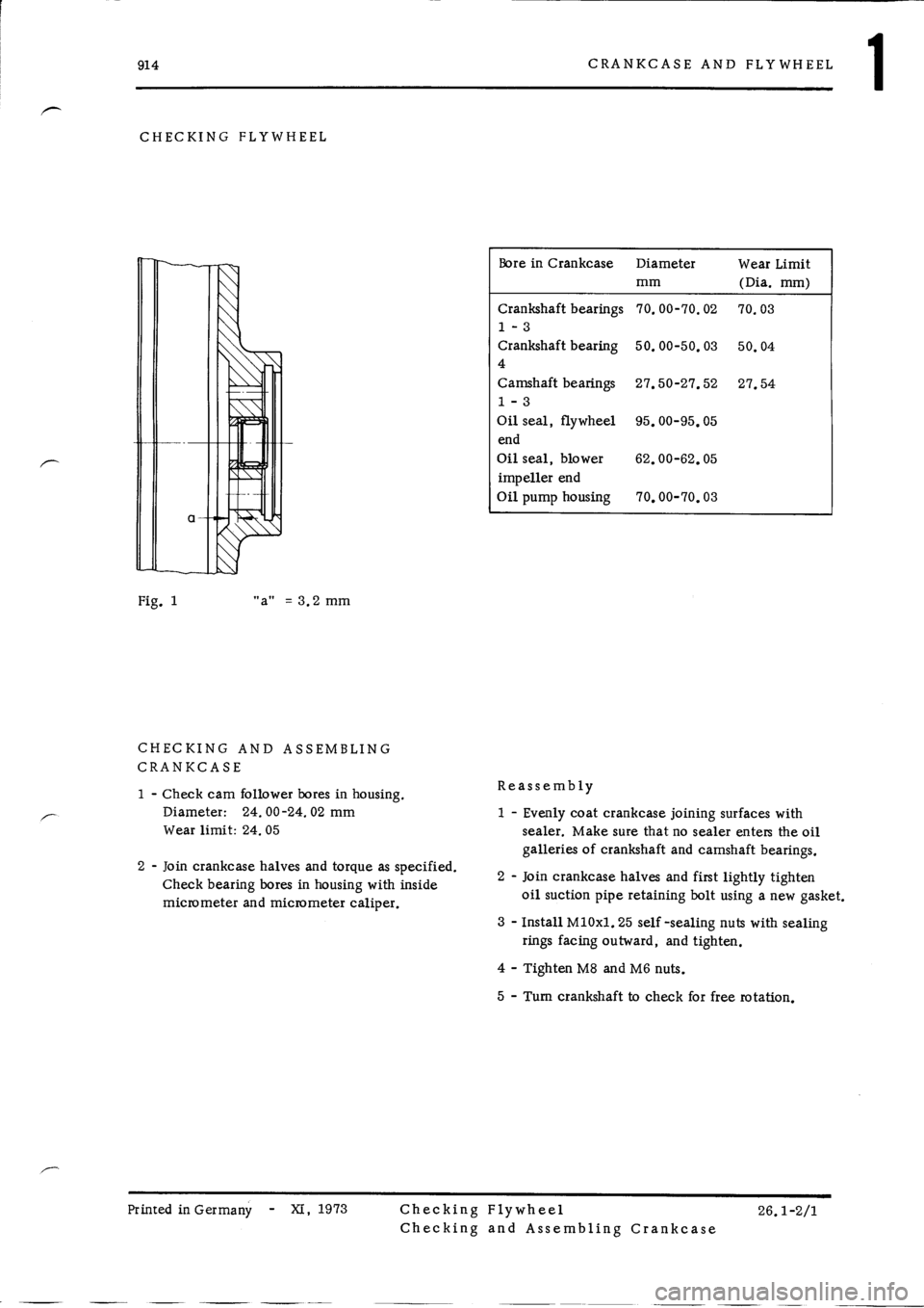 PORSCHE 914 1974 1.G Engine 4 Owners Guide 