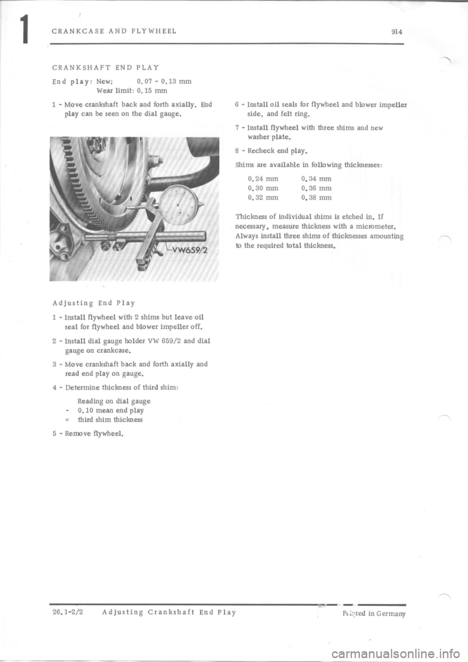 PORSCHE 914 1974 1.G Engine 4 Owners Guide 