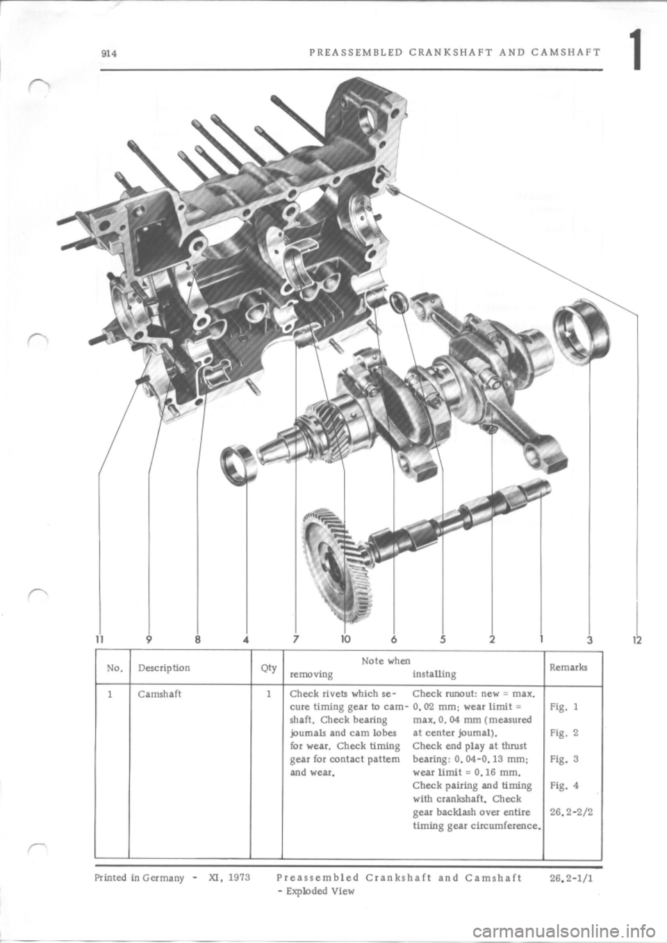 PORSCHE 914 1976 1.G Engine 4 Owners Guide 