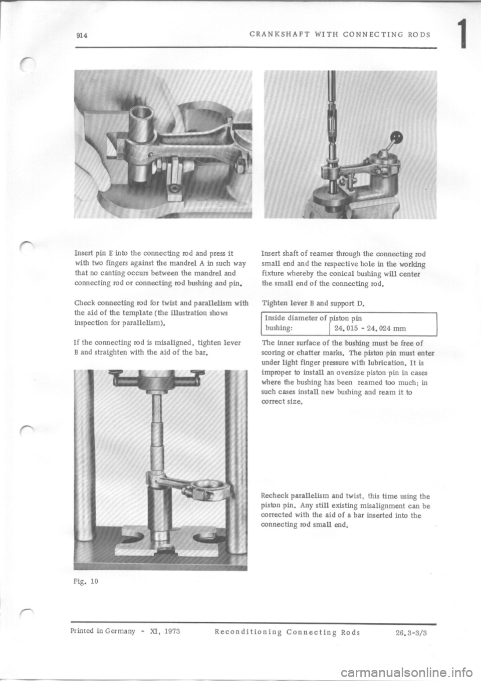 PORSCHE 914 1971 1.G Engine 4 Repair Manual 