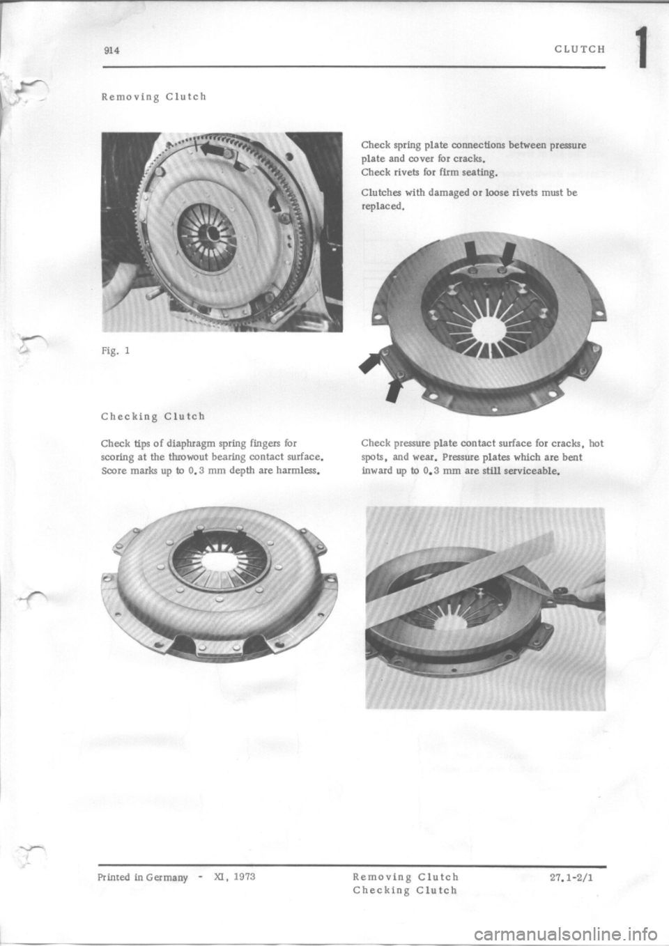 PORSCHE 914 1973 1.G Engine 4 Repair Manual 