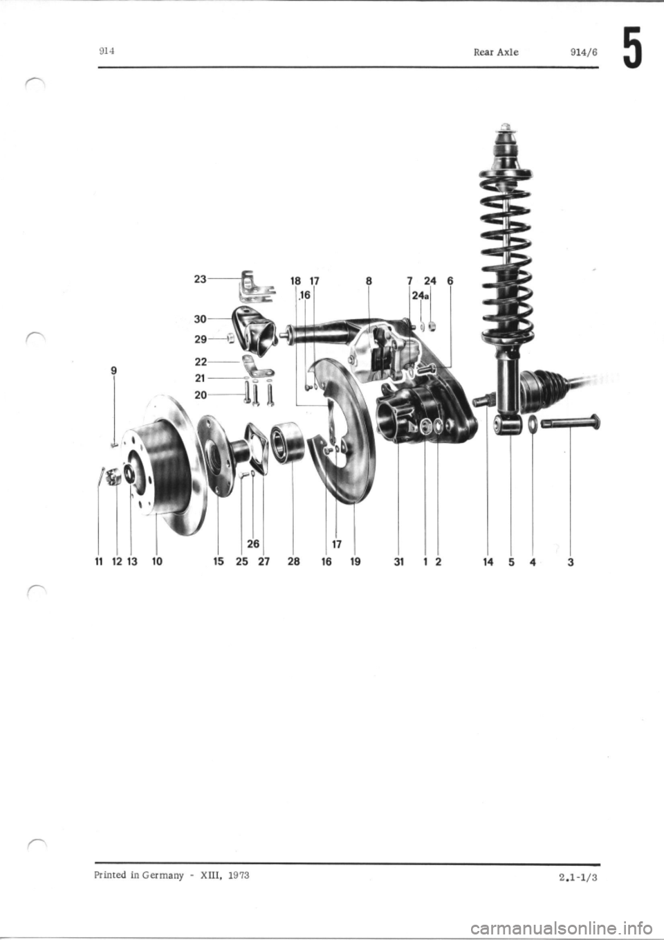 PORSCHE 914 1971 1.G Rear Axle User Guide 