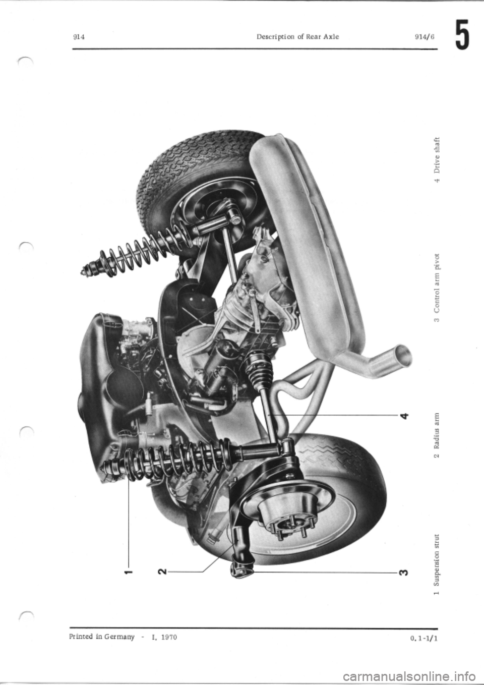 PORSCHE 914 1973 1.G Rear Axle Workshop Manual 