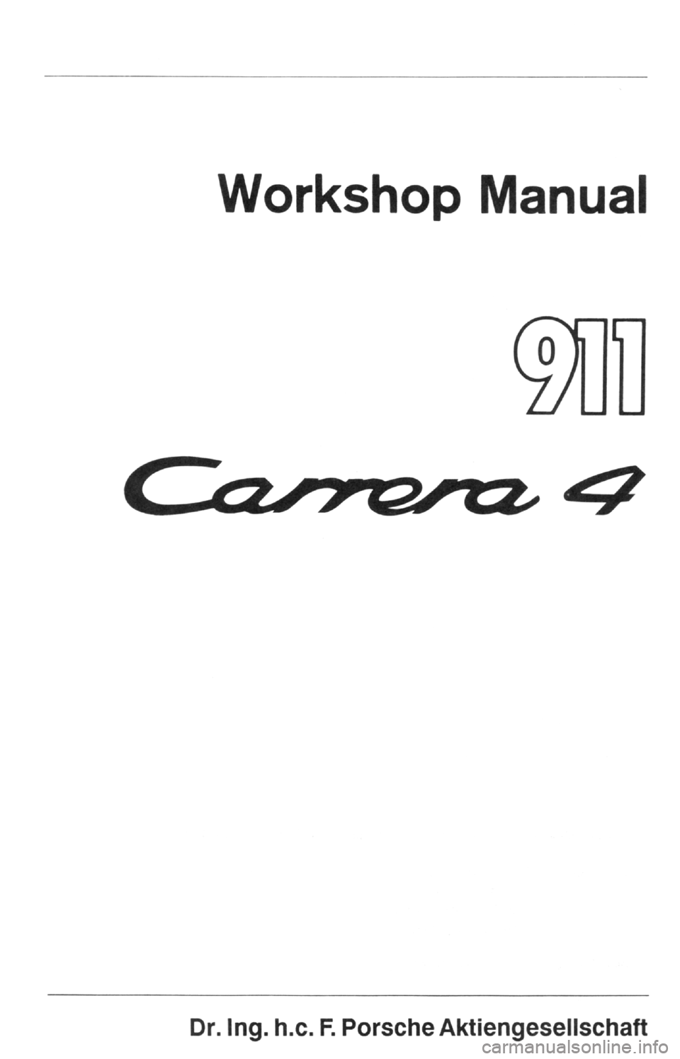 PORSCHE 964 1989 2.G Service Workshop Manual 