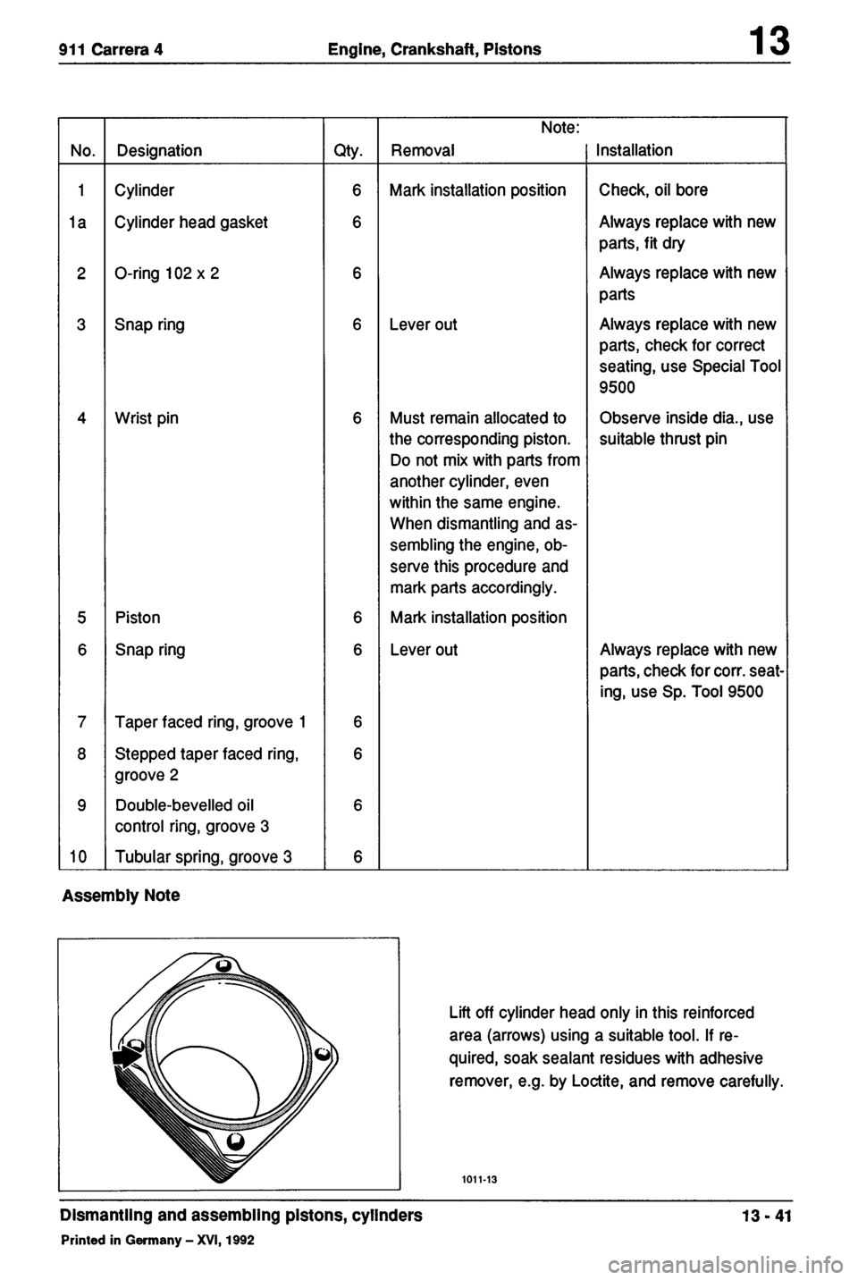 PORSCHE 964 1988 2.G Service Workshop Manual PORSCHE 964 1988 2.G Service Workshop Manual