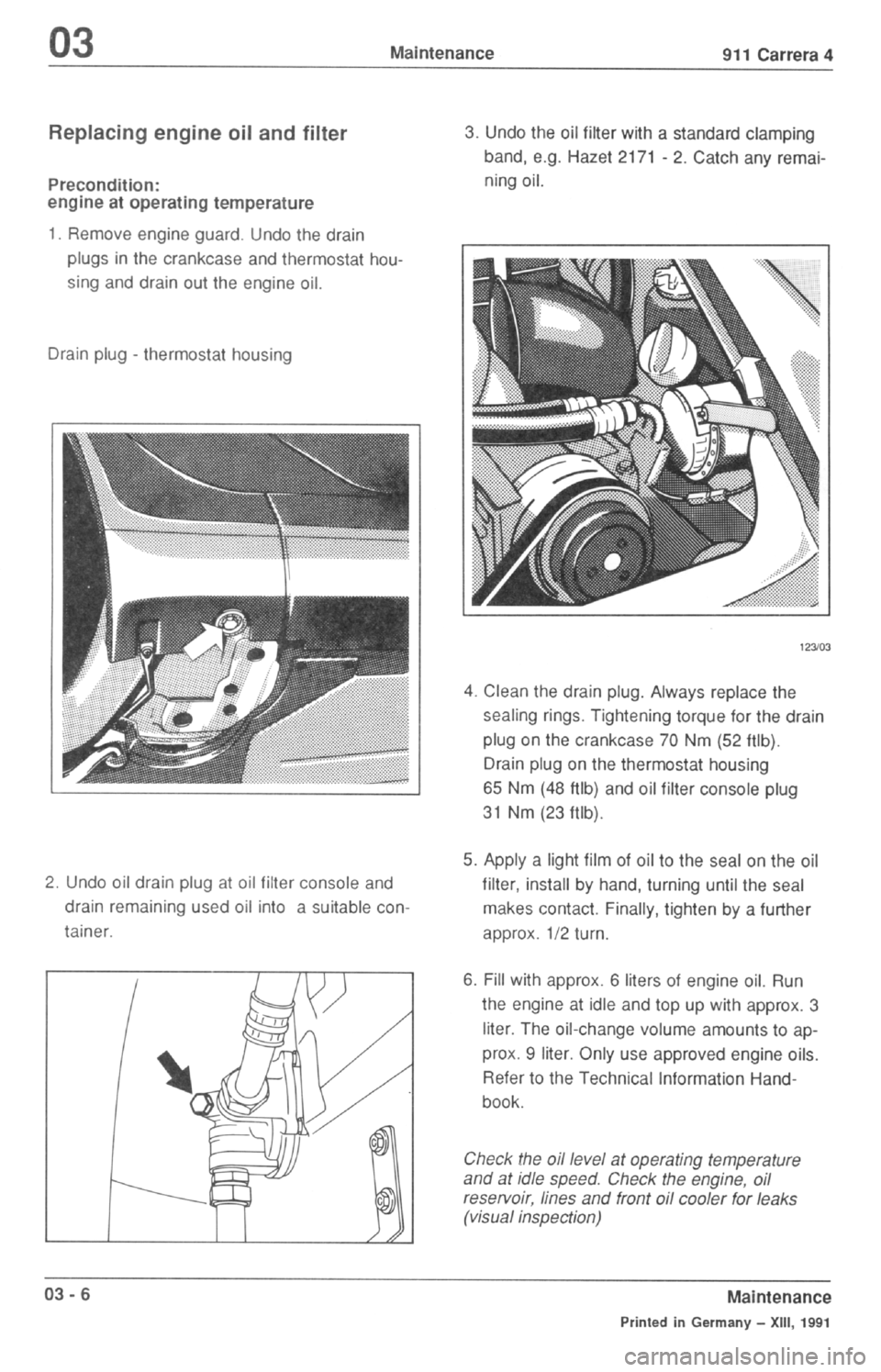 PORSCHE 964 1988 2.G Service Owners Manual 