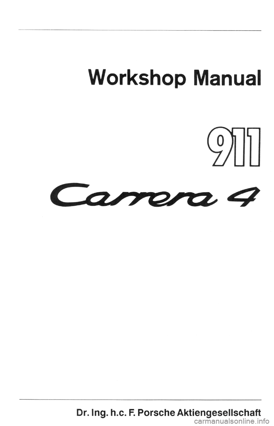 PORSCHE 964 1989 2.G Service Workshop Manual 2 