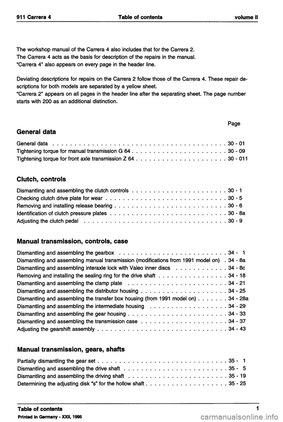 PORSCHE 964 1990 2.G Service Workshop Manual 2 