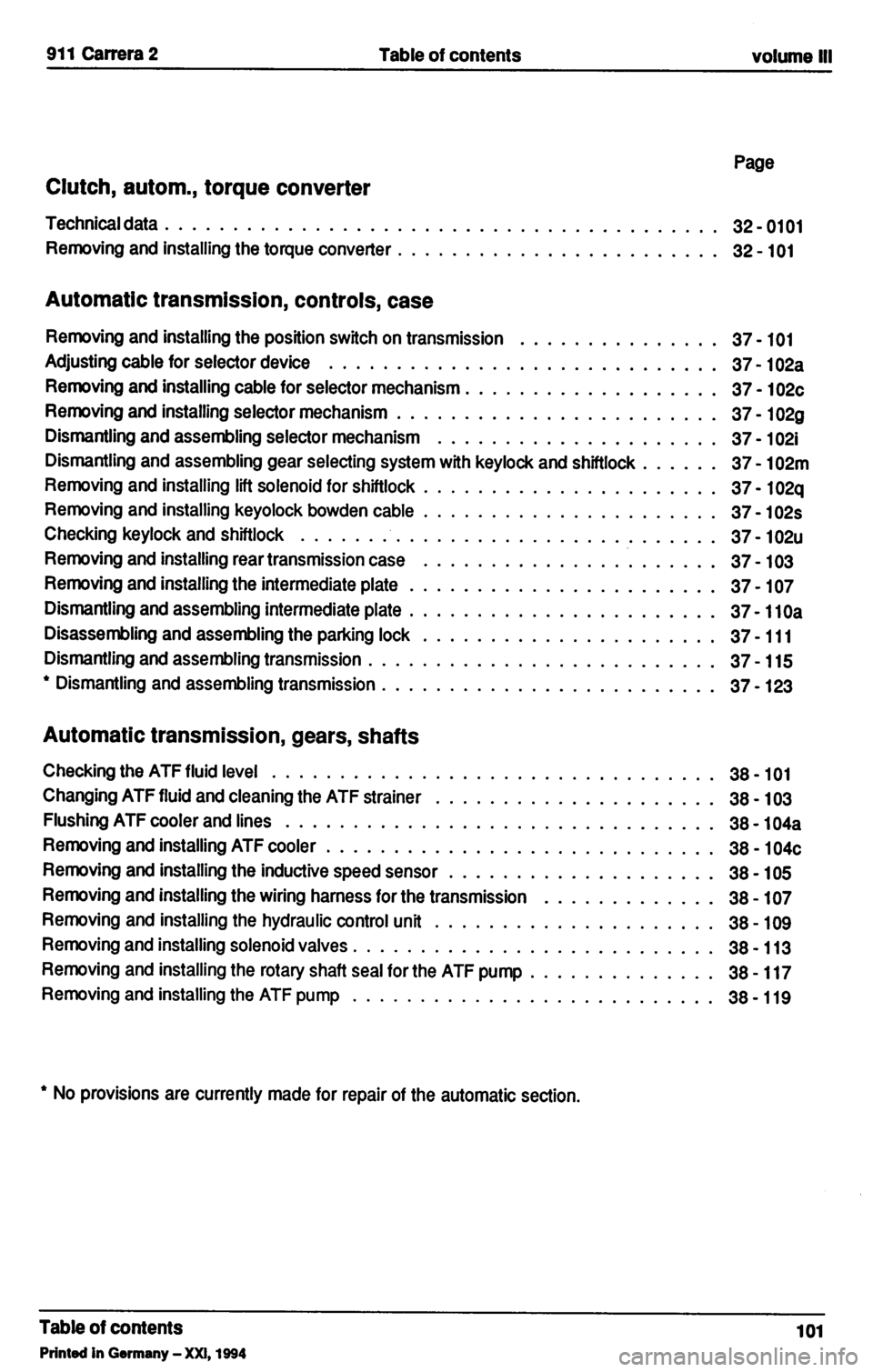 PORSCHE 964 1988 2.G Service Workshop Manual 3 