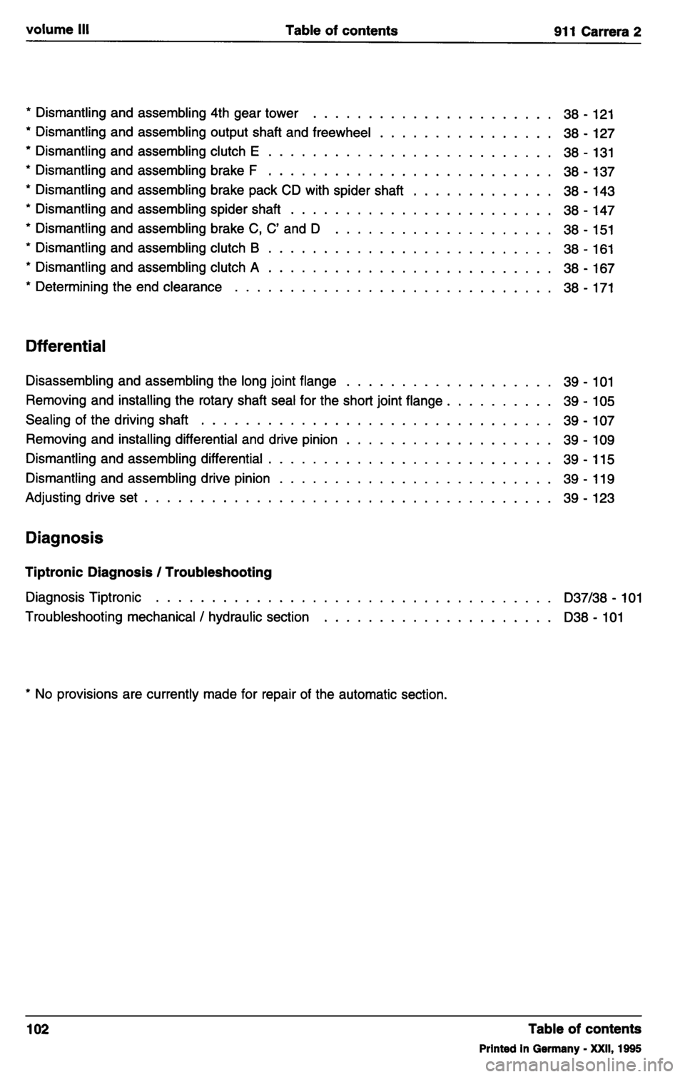 PORSCHE 964 1989 2.G Service Workshop Manual 3 