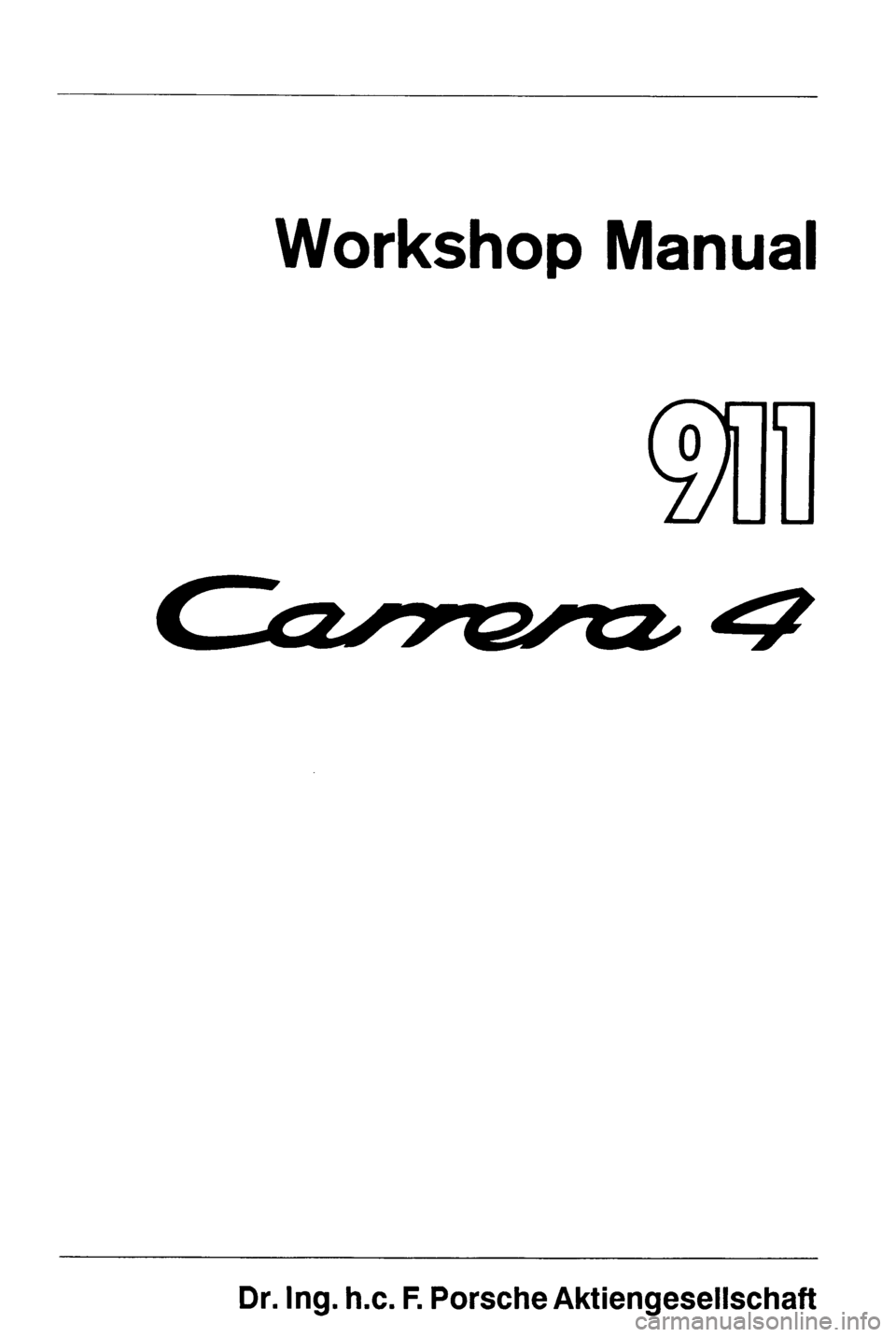 PORSCHE 964 1989 2.G Service Workshop Manual 4 