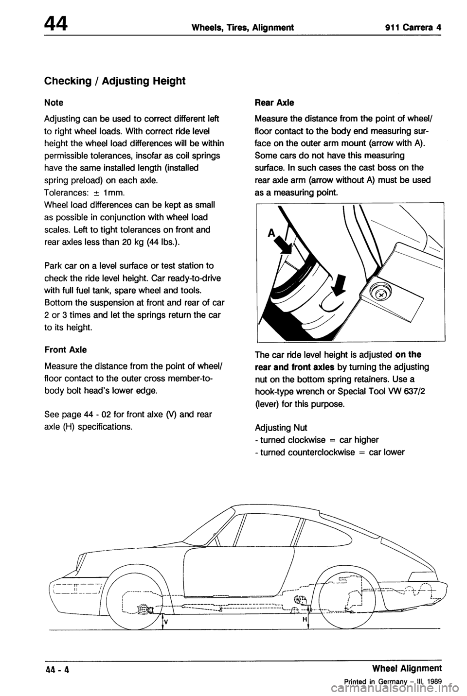 PORSCHE 964 1990 2.G Service  4 Repair Manual 