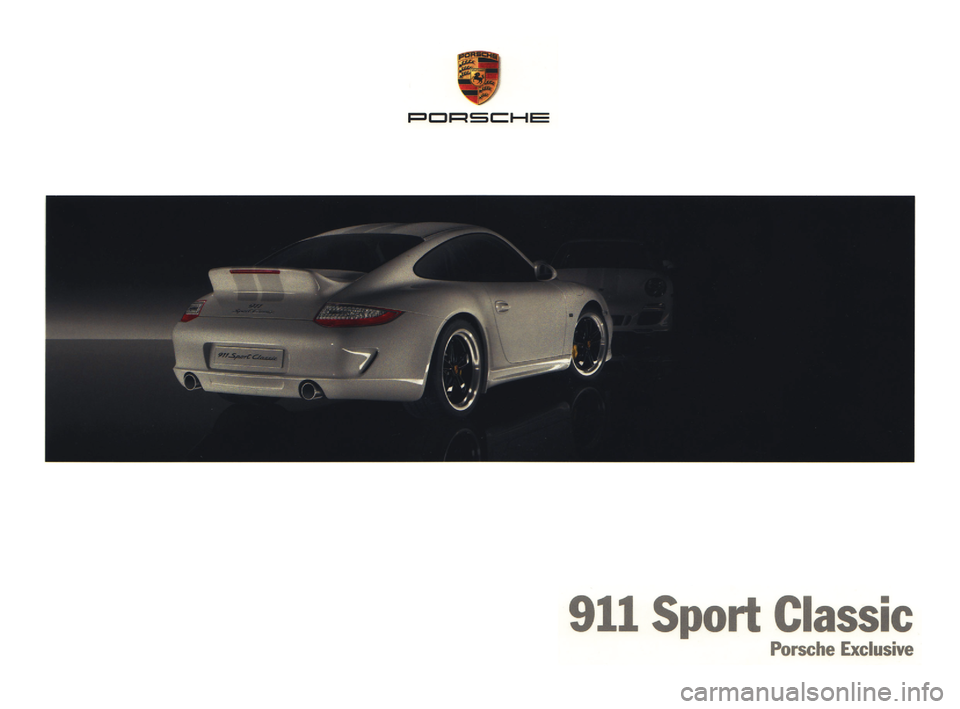 PORSCHE 911 SPORT CLASSIC 2009 5.G Information Manual 