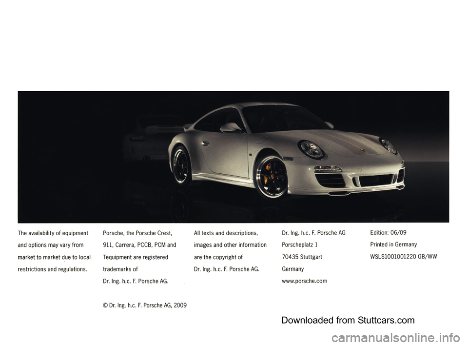 PORSCHE 911 SPORT CLASSIC 2009 5.G Information Manual Downloaded from Stuttcars.com PORSCHE 911 SPORT CLASSIC 2009 5.G Information Manual Downloaded from Stuttcars.com