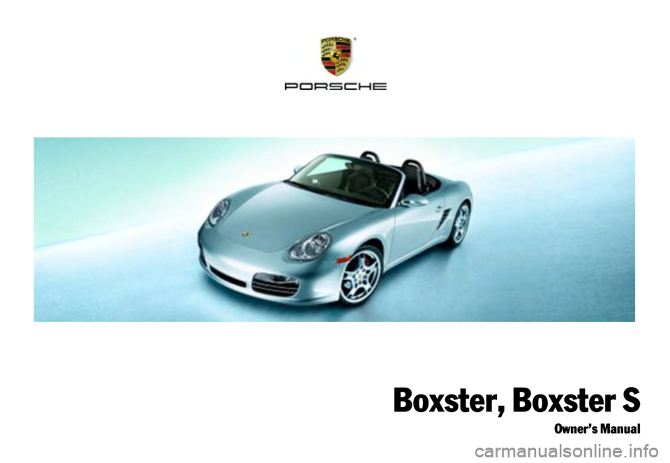 PORSCHE BOXSTER 2007 2.G Owners Manual 