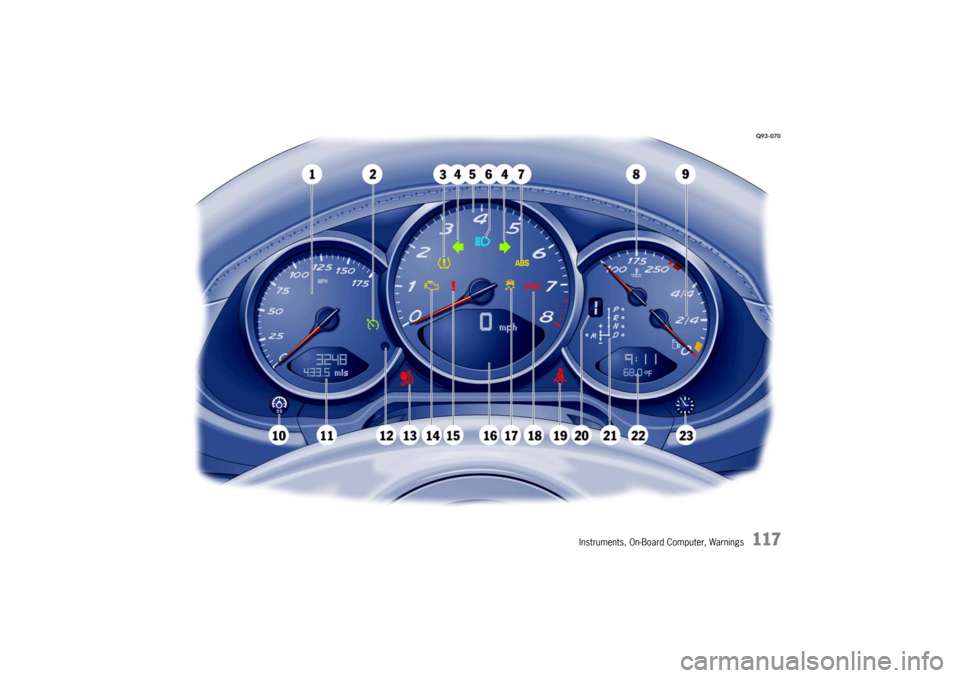 PORSCHE BOXSTER 2009 2.G Owners Manual Instruments, On-Board Computer, Warnings
117 