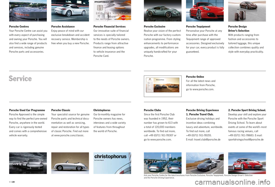 PORSCHE CAYMAN S 2010 1.G Information Manual Service
Porsche Used Car Programme
Porsche Approved is the simple
way to find the perfect pre- owned
Porsche, any where in the world.
Every car is rigorously tested
and comes with a comprehensive PORSCHE CAYMAN S 2010 1.G Information Manual Service
Porsche Used Car Programme
Porsche Approved is the simple
way to find the perfect pre- owned
Porsche, any where in the world.
Every car is rigorously tested
and comes with a comprehensive