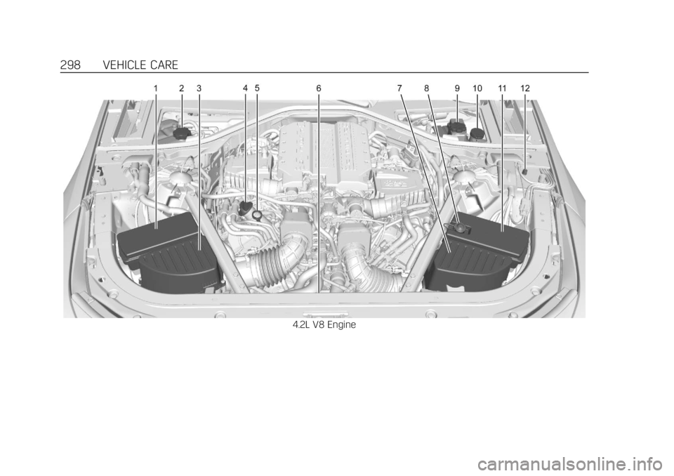 CADILLAC CT6 2019  Owners Manual Cadillac CT6 Owner Manual (GMNA-Localizing-U.S./Canada-12533370) -
2019 - crc - 1/23/19
298 VEHICLE CARE
4.2L V8 Engine 