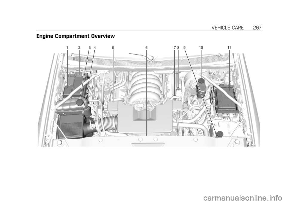 CADILLAC ESCALADE 2018 Manual PDF Cadillac Escalade Owner Manual (GMNA-Localizing-U.S./Canada/Mexico-
11349344) - 2018 - crc - 11/7/17
VEHICLE CARE 267
Engine Compartment Overview CADILLAC ESCALADE 2018 Manual PDF Cadillac Escalade Owner Manual (GMNA-Localizing-U.S./Canada/Mexico-
11349344) - 2018 - crc - 11/7/17
VEHICLE CARE 267
Engine Compartment Overview
