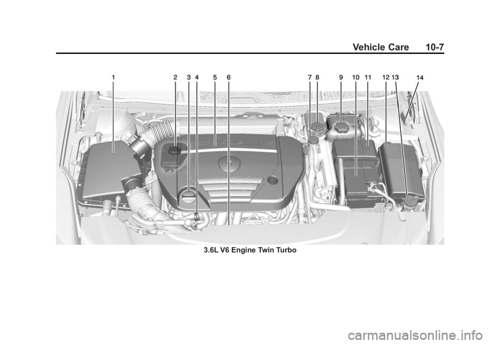 CADILLAC XTS 2014 Repair Manual Black plate (7,1)Cadillac XTS Owner Manual (GMNA-Localizing-U.S./Canada-6006999) -
2014 - CRC - 9/11/13
Vehicle Care 10-7
3.6L V6 Engine Twin Turbo CADILLAC XTS 2014 Repair Manual Black plate (7,1)Cadillac XTS Owner Manual (GMNA-Localizing-U.S./Canada-6006999) -
2014 - CRC - 9/11/13
Vehicle Care 10-7
3.6L V6 Engine Twin Turbo
