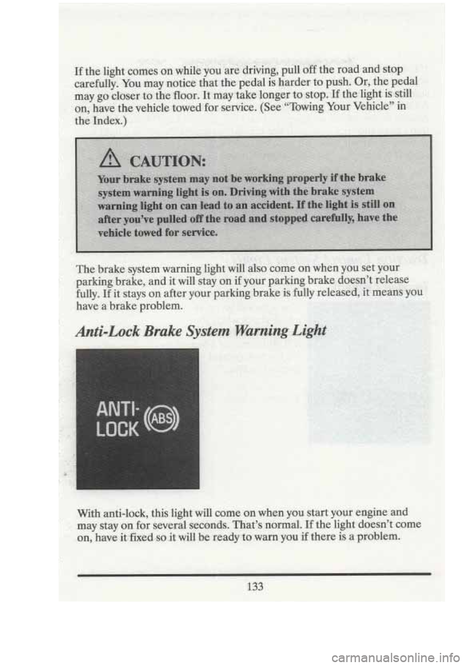 CADILLAC FLEETWOOD 1994  Owners Manual 