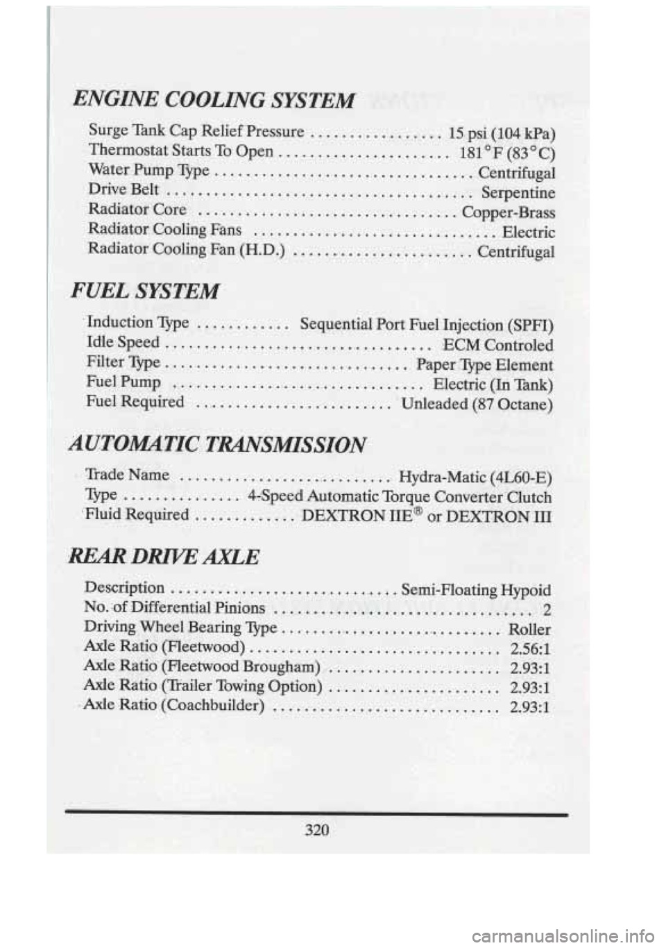 CADILLAC FLEETWOOD 1994 Owners Manual CADILLAC FLEETWOOD 1994 Owners Manual