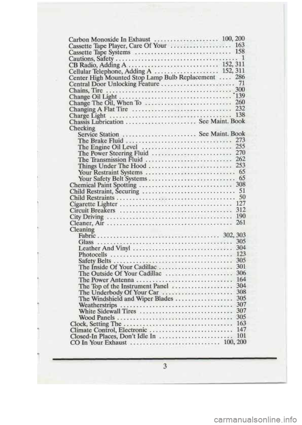 CADILLAC FLEETWOOD 1994  Owners Manual n 
3  