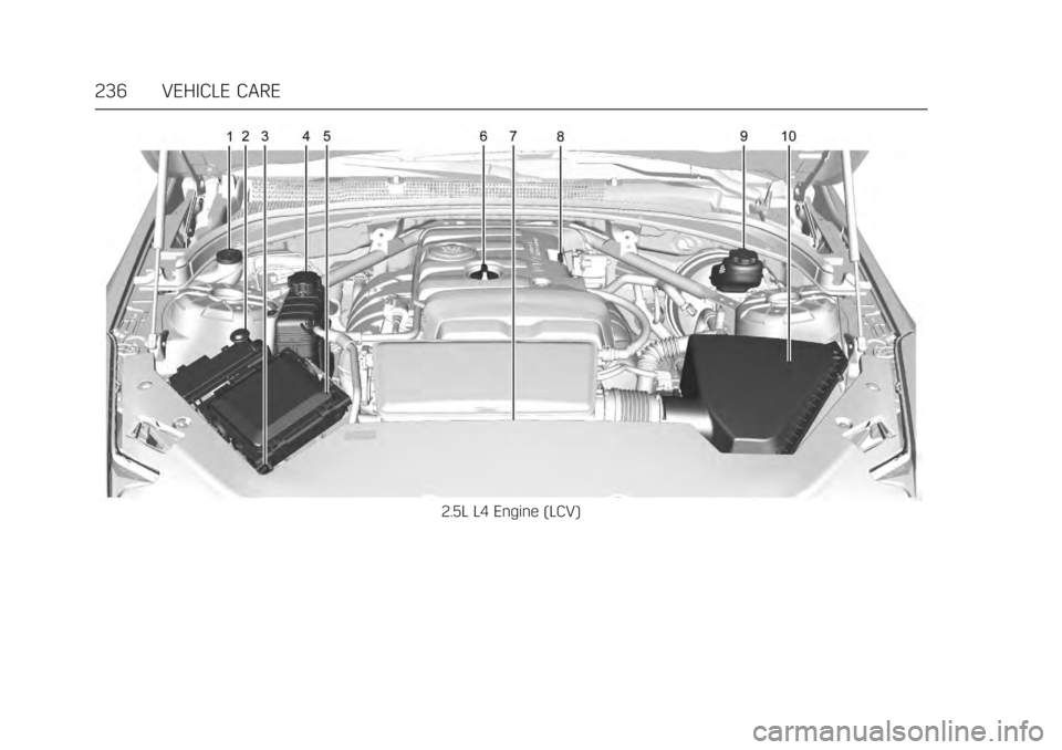 CADILLAC ATS V COUPE 2017 1.G Manual PDF Cadillac ATS/ATS-V Owner Manual (GMNA-Localizing-MidEast-10287885) -
2017 - crc - 6/16/16
236 VEHICLE CARE
2.5L L4 Engine (LCV) CADILLAC ATS V COUPE 2017 1.G Manual PDF Cadillac ATS/ATS-V Owner Manual (GMNA-Localizing-MidEast-10287885) -
2017 - crc - 6/16/16
236 VEHICLE CARE
2.5L L4 Engine (LCV)