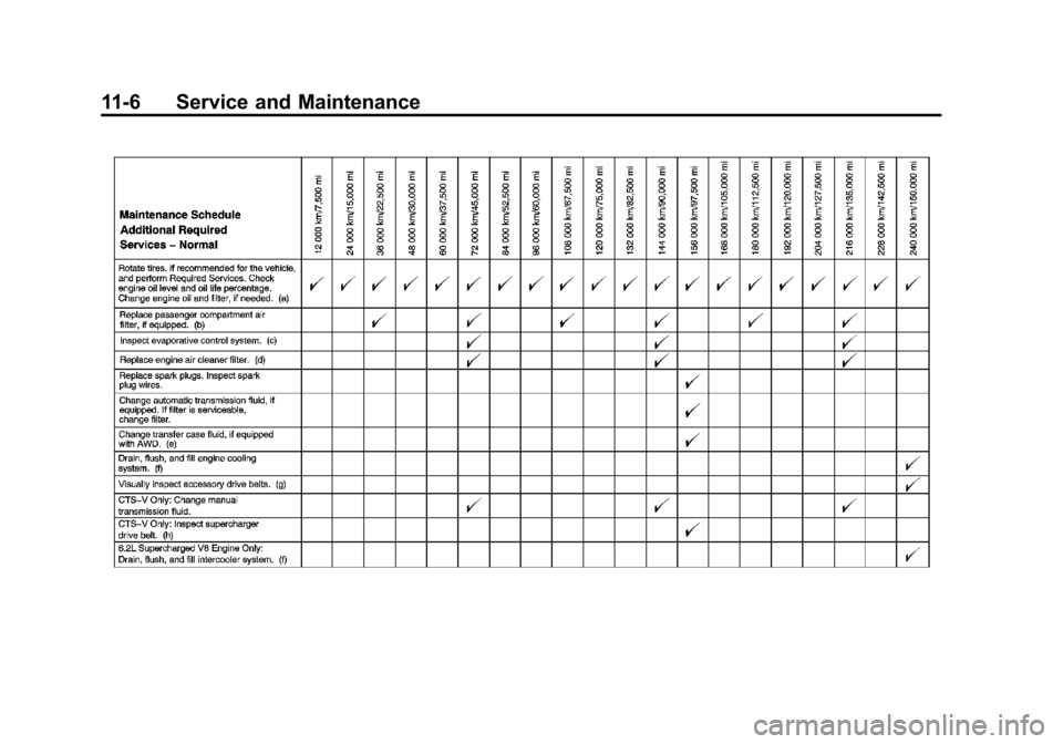 CADILLAC CTS 2012 2.G Owners Manual Black plate (6,1)Cadillac CTS/CTS-V Owner Manual (Include Mex) - 2012
11-6 Service and Maintenance CADILLAC CTS 2012 2.G Owners Manual Black plate (6,1)Cadillac CTS/CTS-V Owner Manual (Include Mex) - 2012
11-6 Service and Maintenance