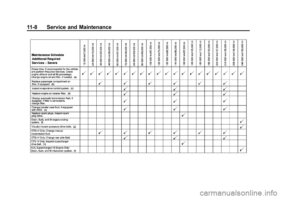 CADILLAC CTS 2012 2.G Owners Manual Black plate (8,1)Cadillac CTS/CTS-V Owner Manual (Include Mex) - 2012
11-8 Service and Maintenance CADILLAC CTS 2012 2.G Owners Manual Black plate (8,1)Cadillac CTS/CTS-V Owner Manual (Include Mex) - 2012
11-8 Service and Maintenance
