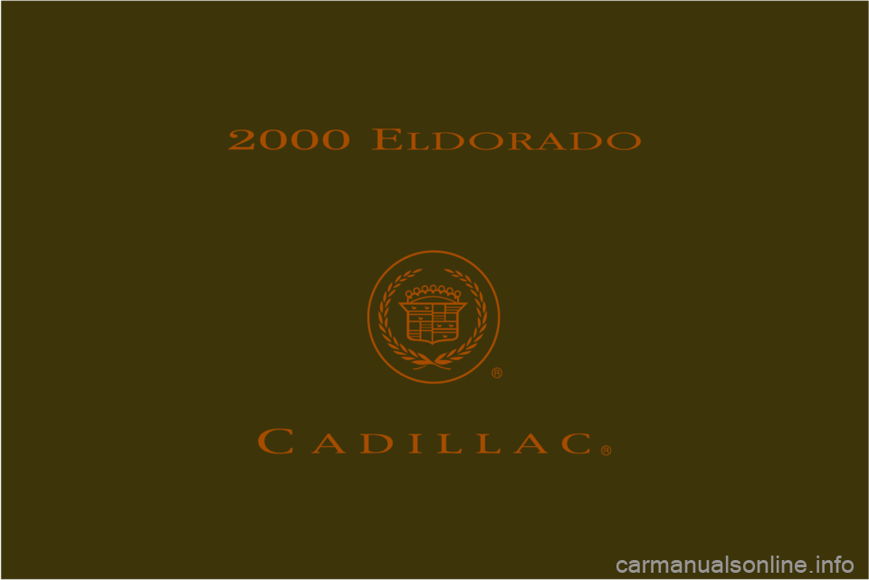 CADILLAC ELDORADO 2000 10.G Owners Manual 