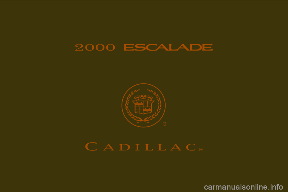CADILLAC ESCALADE 2000 1.G Owners Manual 