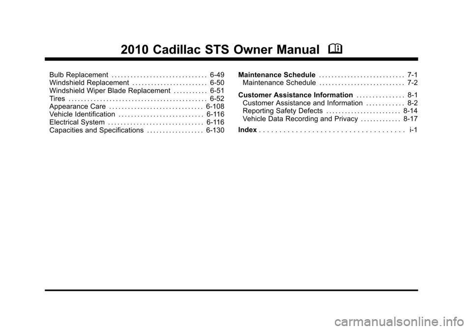 CADILLAC STS 2010 1.G Owners Manual 