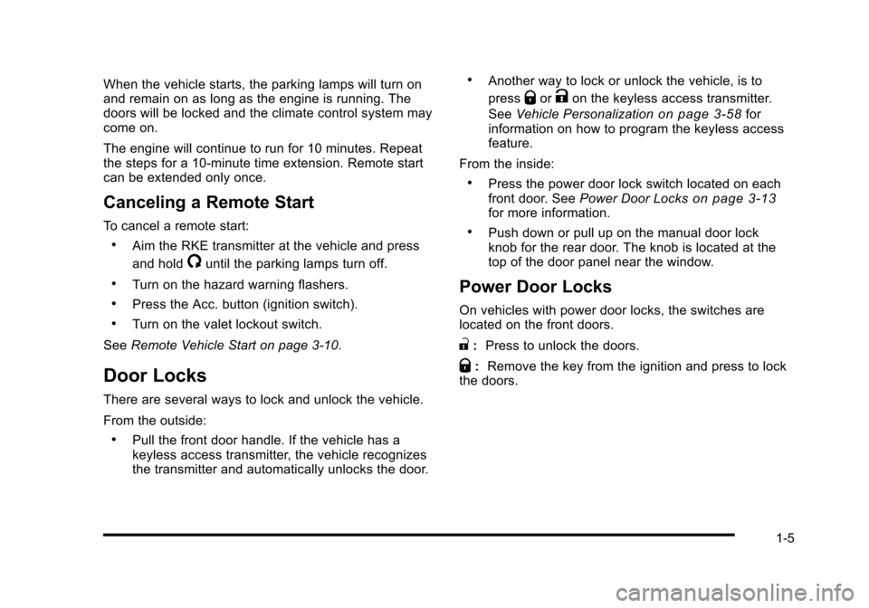 CADILLAC STS 2010 1.G User Guide 