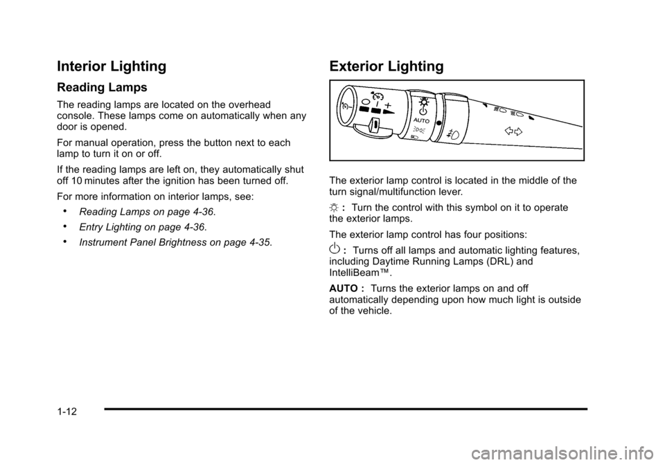 CADILLAC STS 2010 1.G User Guide 