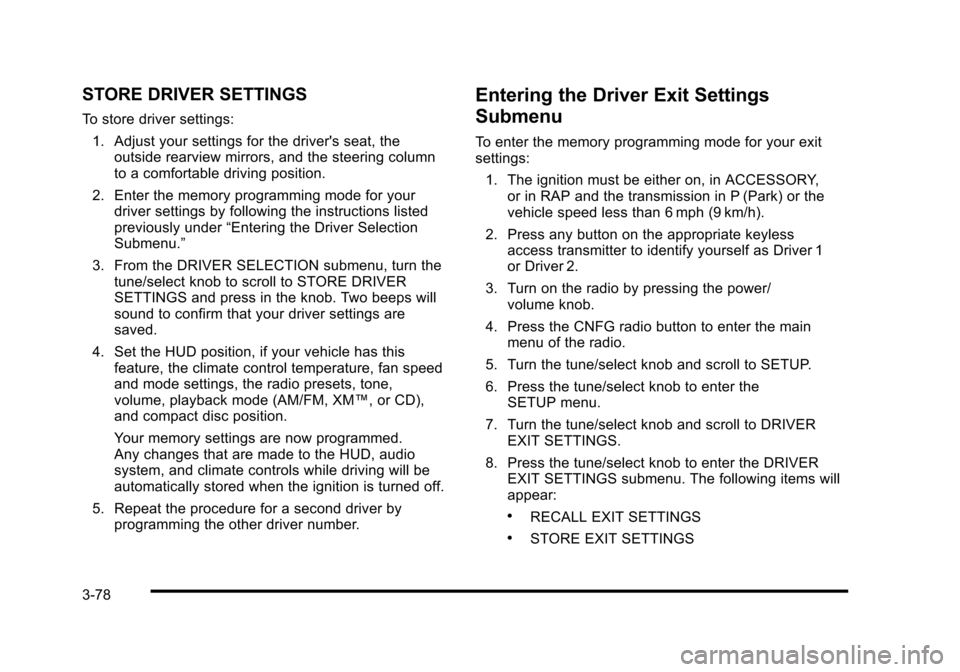 CADILLAC STS 2010 1.G Owners Manual CADILLAC STS 2010 1.G Owners Manual