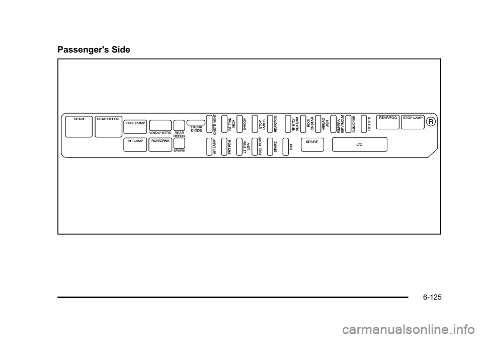 CADILLAC STS 2011 1.G Owners Manual Black plate (125,1)Cadillac STS Owner Manual - 2011
Passengers Side
6-125 