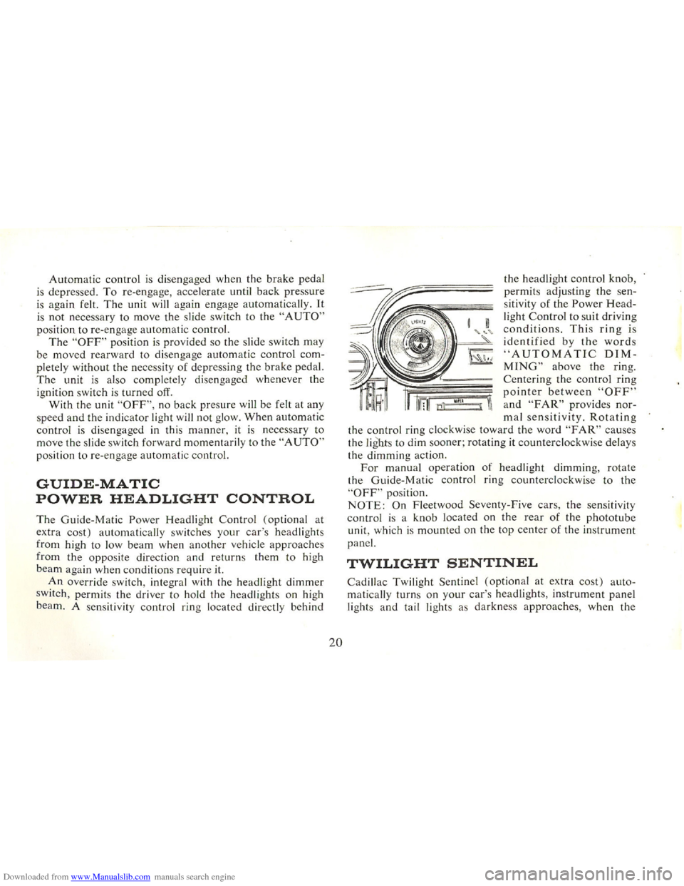 CADILLAC FLEETWOOD 75 1965 1.G Owners Manual Downloaded from www.Manualslib.com manuals search engine   