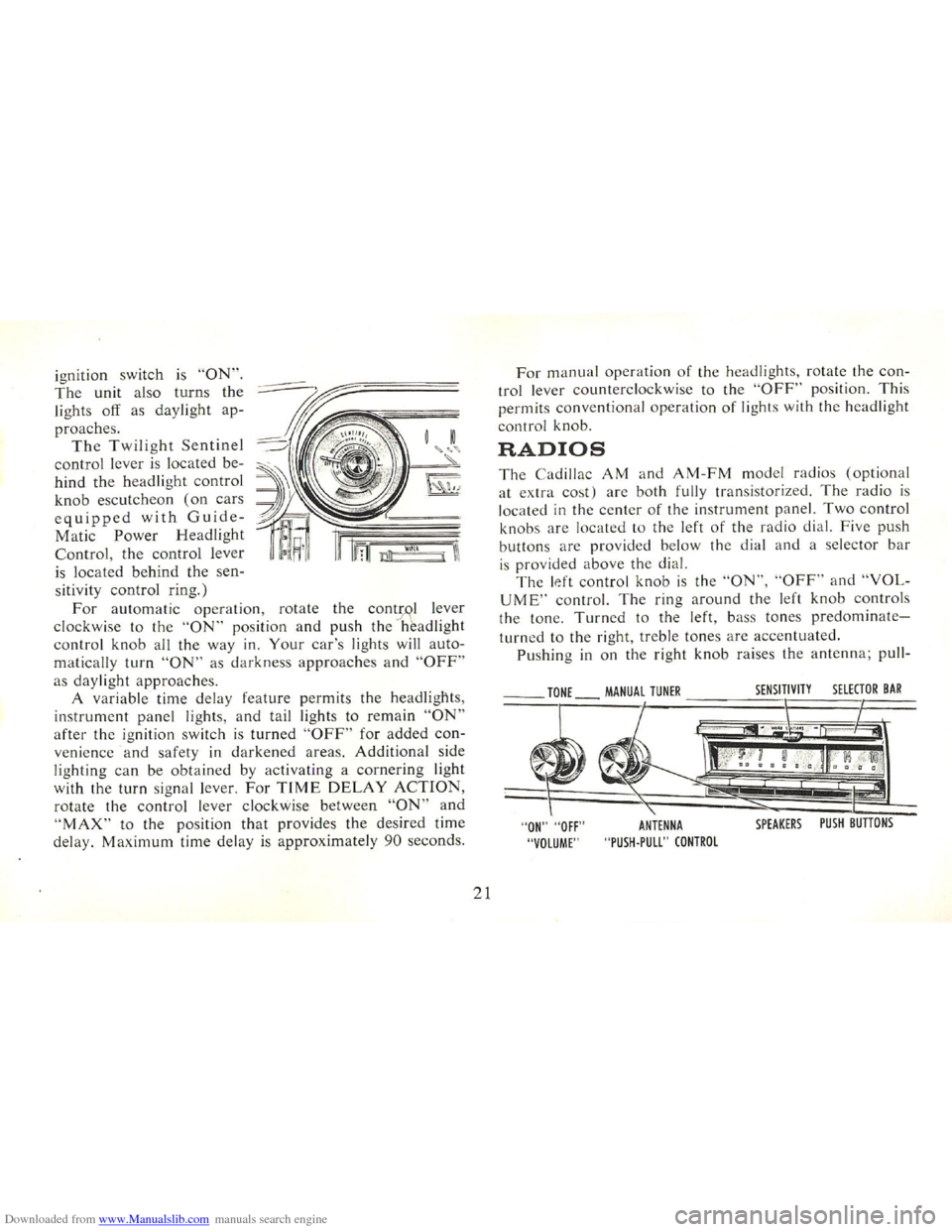 CADILLAC FLEETWOOD 75 1965 1.G Owners Manual Downloaded from www.Manualslib.com manuals search engine   