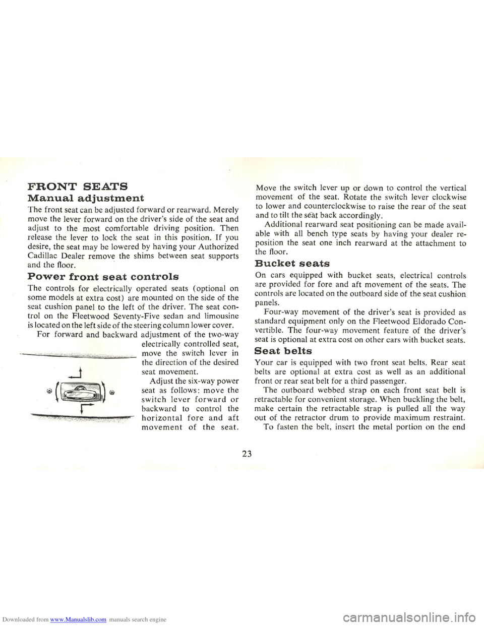 CADILLAC FLEETWOOD 75 1965 1.G Owners Manual Downloaded from www.Manualslib.com manuals search engine   