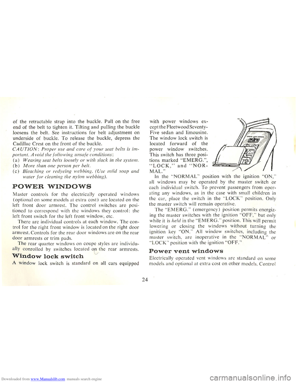 CADILLAC FLEETWOOD 75 1965 1.G Owners Manual Downloaded from www.Manualslib.com manuals search engine   