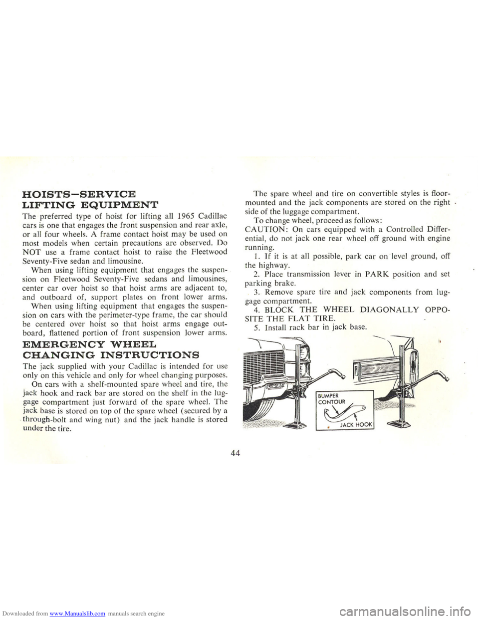 CADILLAC FLEETWOOD 75 1965 1.G Service Manual Downloaded from www.Manualslib.com manuals search engine   