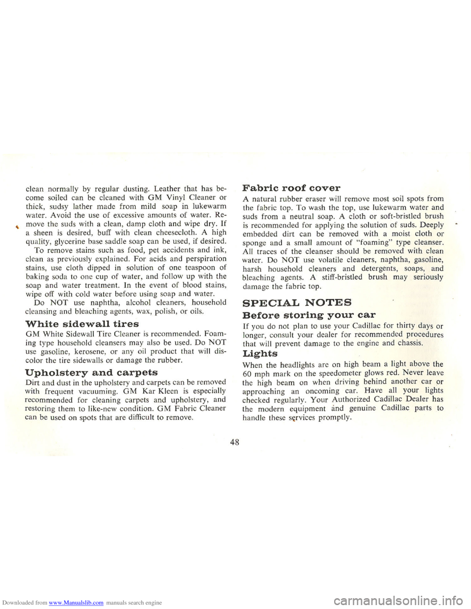 CADILLAC FLEETWOOD 75 1965 1.G Service Manual Downloaded from www.Manualslib.com manuals search engine   